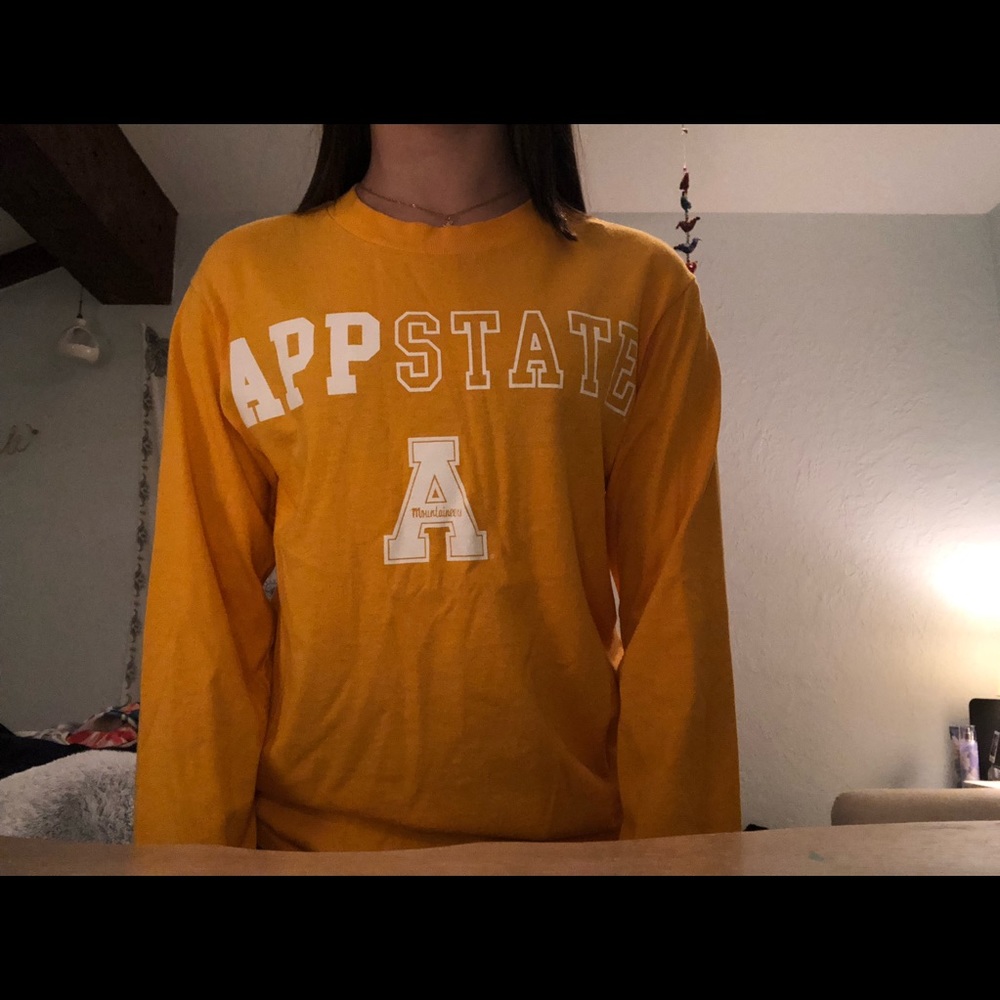 Yellow APP STATE long sleeve t shirt
